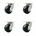 Service Caster 6'' Extra Heavy Duty Phenolic Swivel Caster Set with Swivel Locks , 4PK CRAN-SCC-KP92S630-PHR-BSL-4